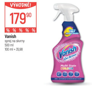 Odstraňovač skvrn ve spreji Oxi Action Vanish