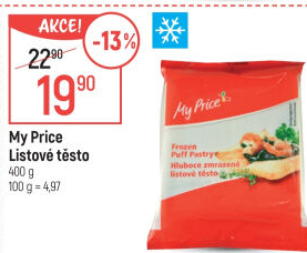 Těsto listové mražené My Price
