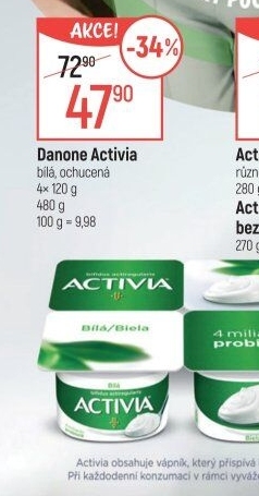 Bílý jogurt Activia Danone