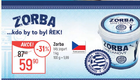 Bílý jogurt řecký Zorba