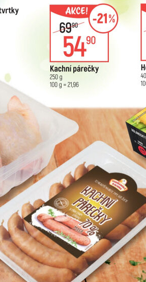 Kachní párečky Vodňanské kuře