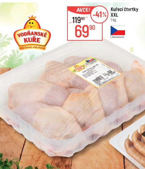 Kuřecí čtvrtky Vodňanské kuře