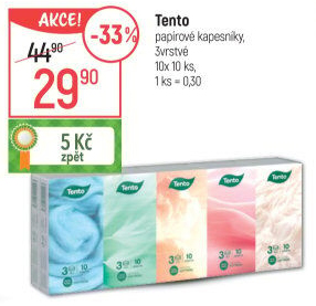 Papírové kapesníčky 3vrstvé Tento