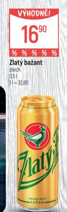Pivo světlý ležák 12° Zlatý Bažant