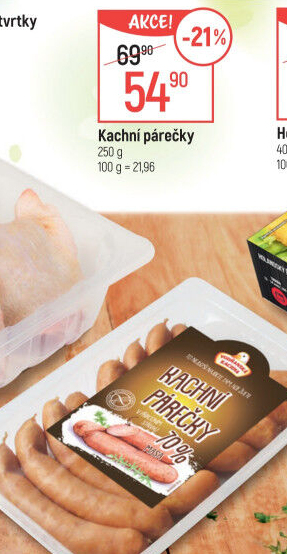 Kachní párečky Vodňanské kuře