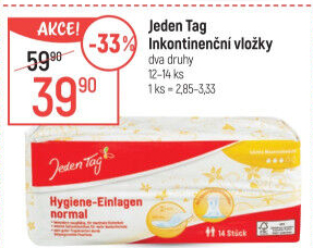 Inkontinenční vložky dámské Jeden Tag