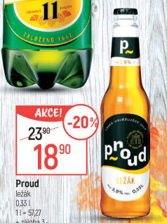 Pivo světlý ležák Proud