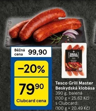 Beskydská klobása Tesco Grill Master
