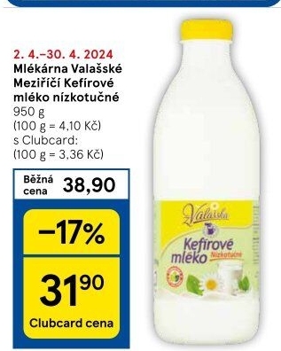 Kefírové mléko neochucené Mlékárna Valašské Meziříčí
