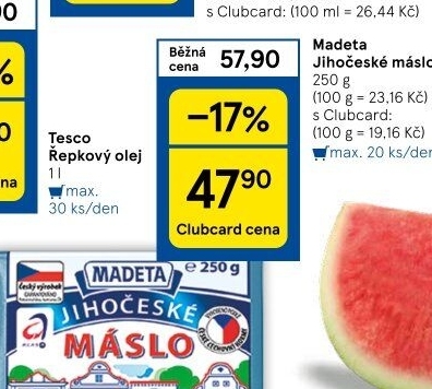 Máslo Jihočeské Madeta