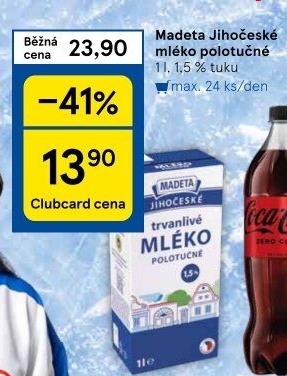 Mléko trvanlivé Jihočeské Madeta - 1,5% polotučné