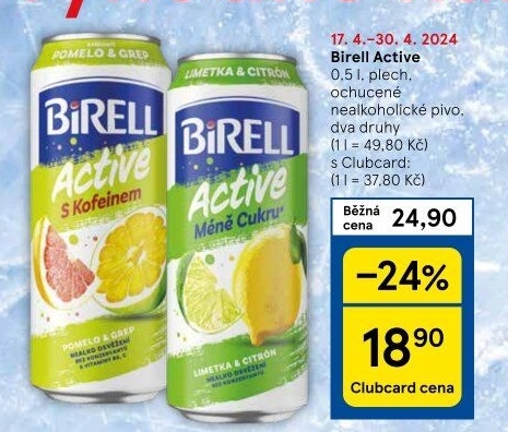 Nealkoholické pivo ochucené Active Birell