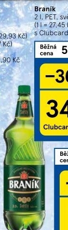 Pivo světlé výčepní 10° Braník