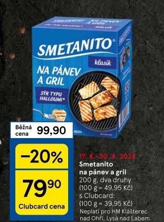 Sýr Smetanito na gril Želetava