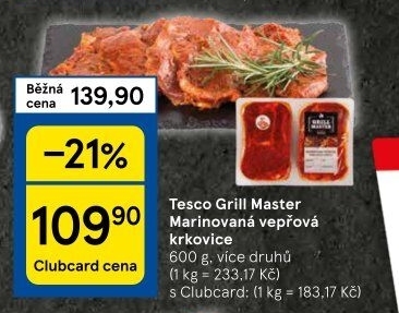Vepřová krkovice marinovaná Grill Master Tesco