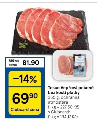 Vepřová pečeně bez kosti Tesco