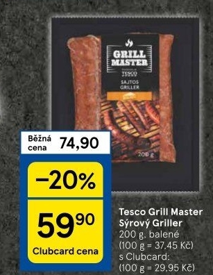 Klobásy Griller Grill Master Tesco