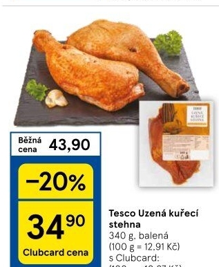 Kuřecí stehna uzená Tesco