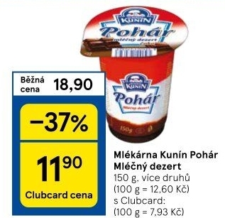 Mléčný Pohár Mlékárna Kunín