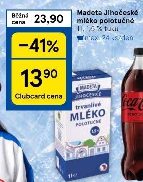 Mléko trvanlivé Jihočeské Madeta - 1,5% polotučné