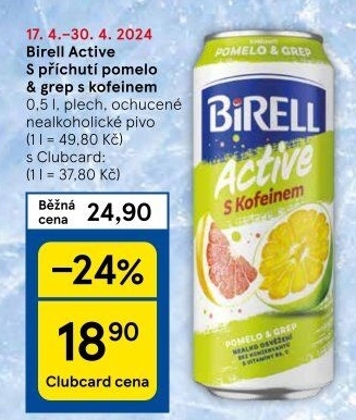 Nealkoholické pivo ochucené Active Birell