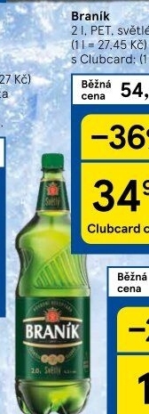 Pivo světlé výčepní 10° Braník