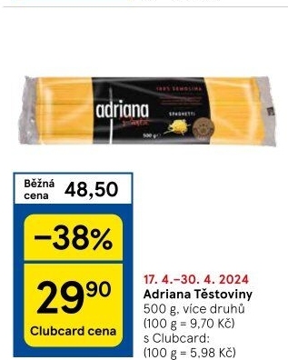 Těstoviny semolinové Adriana