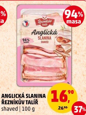 Anglická slanina shaved Řezníkův talíř