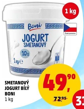 Bílý jogurt smetanový Boni