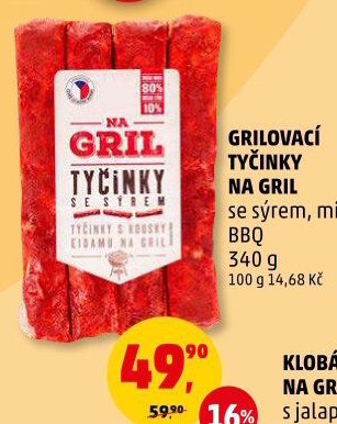 Grilovací tyčinky se sýrem Na gril Penny