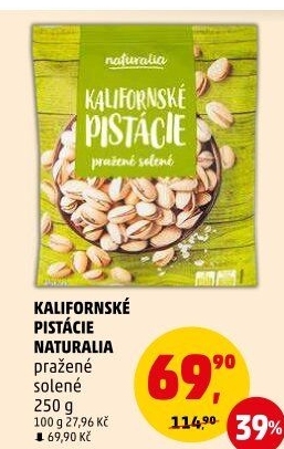 Pražené pistácie kalifornské Naturalia