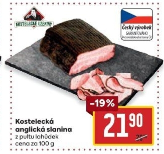 Anglická slanina kostelecká Kostelecké uzeniny