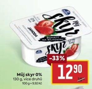 Dezert zakysaný ochucený Můj Skyr 0% Milko