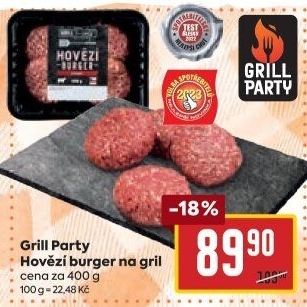 Hovězí burger Grill Party