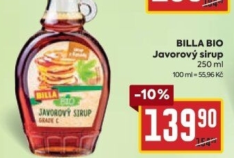 Javorový sirup Naše Bio Billa