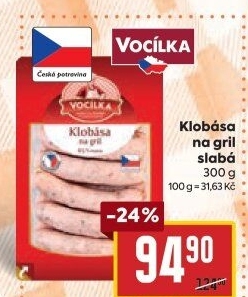 Klobása na gril Vocílka