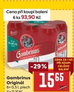 Pivo světlé výčepní Originál 10° Gambrinus