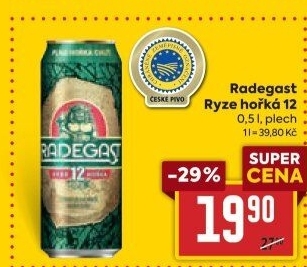 Pivo světlý ležák 12° Ryze hořká Radegast