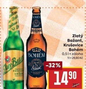 Pivo světlý ležák 12° Zlatý Bažant