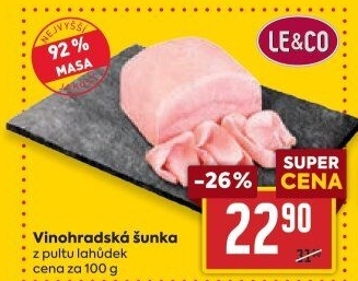 Šunka vinohradská nejvyšší jakosti LE&amp