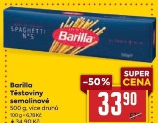Těstoviny semolinové Barilla