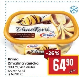 Zmrzlina ve vaničce Prima