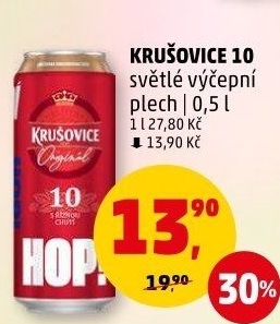 Pivo světlé výčepní Originál Královská 10° Krušovice