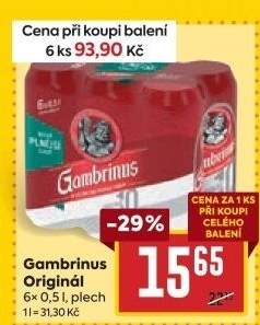 Pivo světlé výčepní Originál 10° Gambrinus