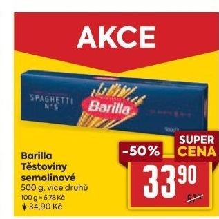 Těstoviny semolinové Barilla