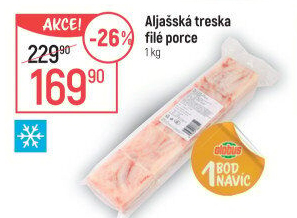 Aljašská treska filé mražená