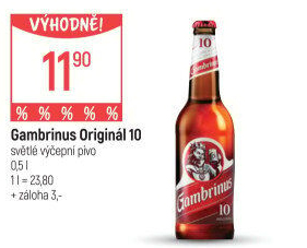 Pivo světlé výčepní Originál 10° Gambrinus