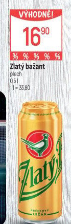 Pivo světlý ležák 12° Zlatý Bažant