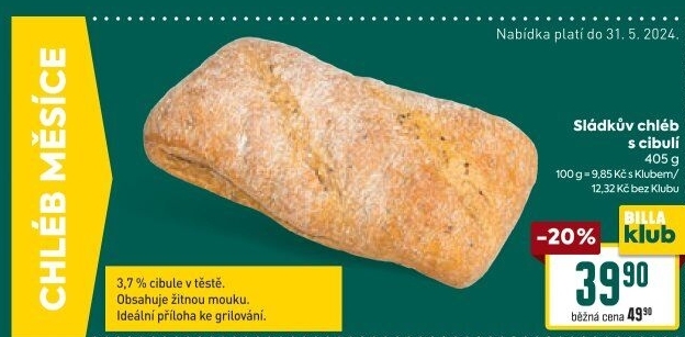 Chléb sládkův s cibulí