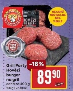 Hovězí burger Grill Party